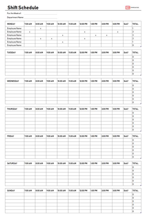 Free Employee Shift schedule template for Excel - Weekly & Monthly