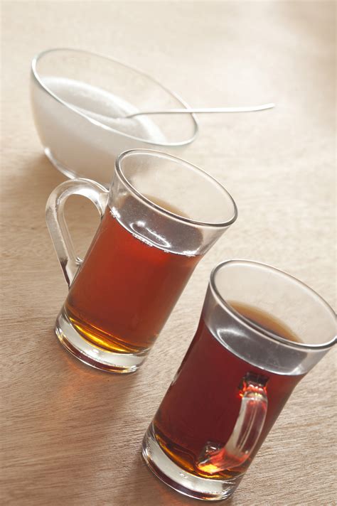 Two Glass Mugs Of Hot Tea Free Stock Image