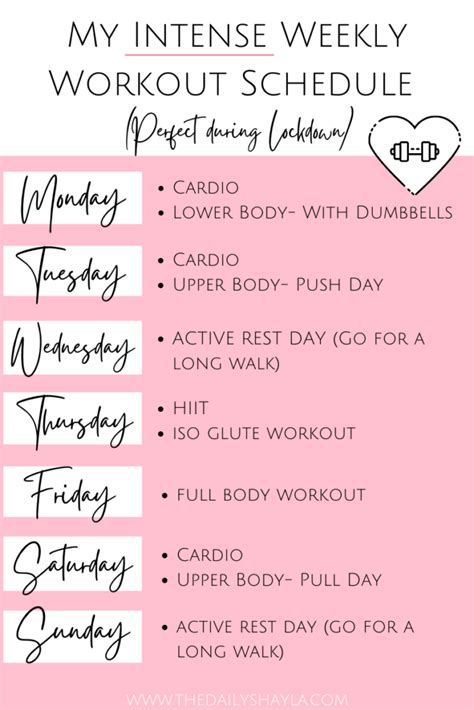 Weight Lifting Schedule Daily Workout Schedule Week Schedule Weekly
