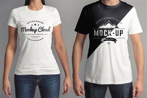 T Shirt Mockup Set Front And Back View Creative Market
