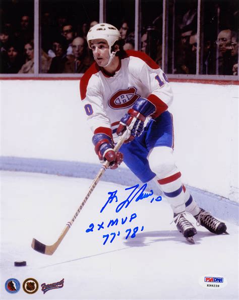 Most recently in the nhl with québec nordiques. Guy Lafleur SIGNED 8x10 Photo Montreal Canadiens + MVP PSA ...