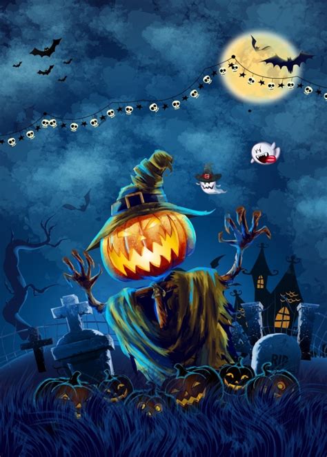 Terror Scary Pumpkin Theme Spooky White Ghost Halloween