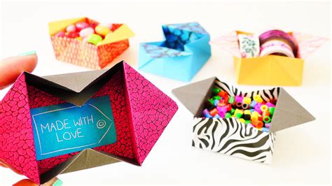 Papercraft herzmodell 3d origami download pdf vorlage diy dekoration. Süße Origami Box zum Aufklappen | Tolle Aufbewahrungskiste einfach falten | Geschenk Idee ...