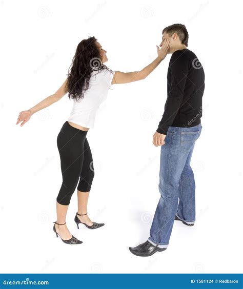 Couple S Quarrel Woman Hitting Man Stock Photo Image Of Flirt