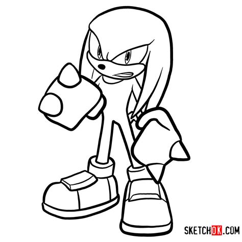How To Draw Knuckles The Echidna Sonic The Hedgehog Step By Step