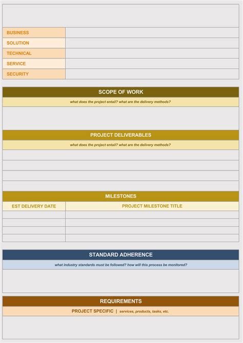 Free Statement Of Work Sow Templates Excel Word