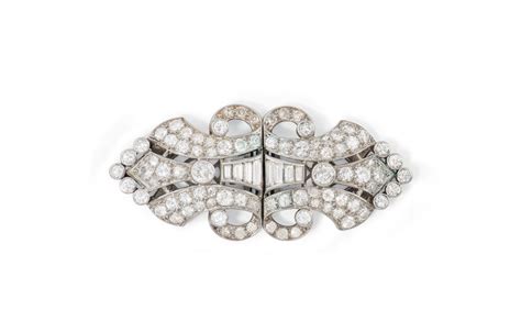 A Pair Of Art Deco Diamond Clips