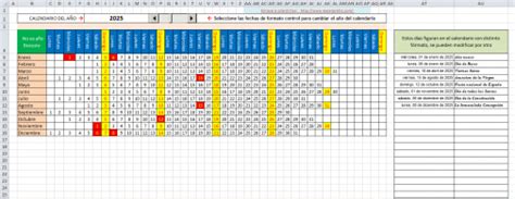 Plantilla De Calendario Mensual Horizontal Excel Gratis