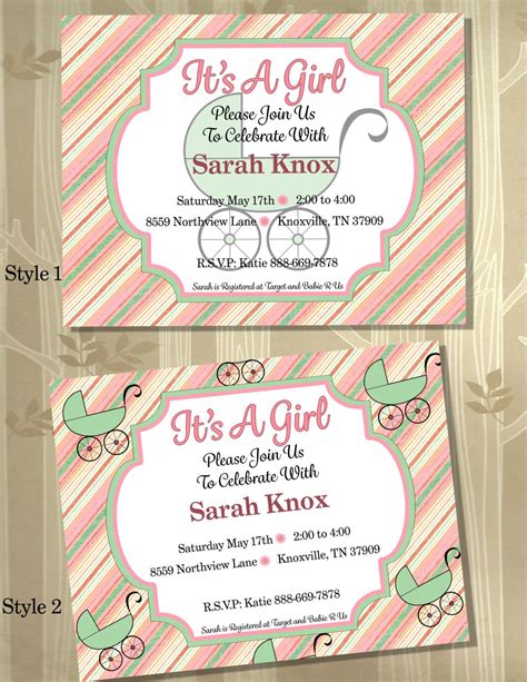 Don't settle for a generic invitation, create a custom card that you can treasure for years to come. Customized Baby Girl Shower Invitation - pinned by ...