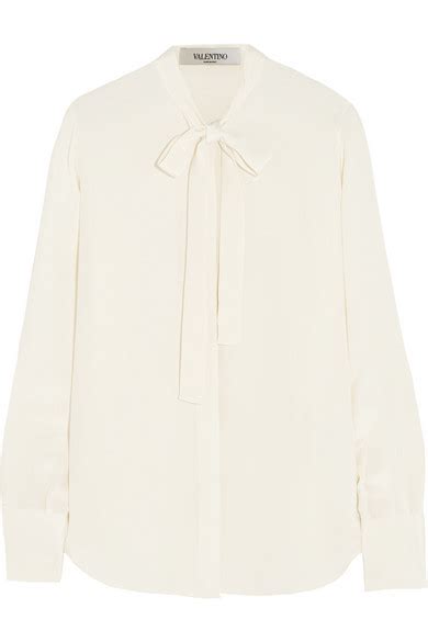 Valentino Pussy Bow Silk Blouse Net A Porter