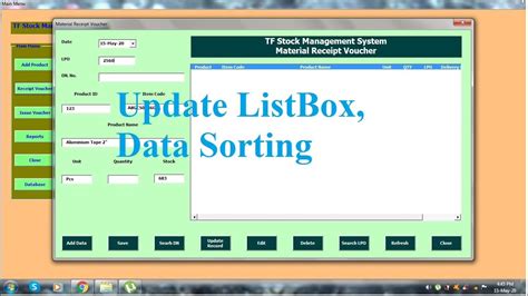 Inventory Management In Excel Vba Tutorial Part Update Edit Listbox Data Sorting Using Vba