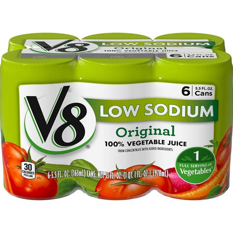 6 Pack V8 Juice Low Sodium 100 Vegetable Juice Plant Based Low
