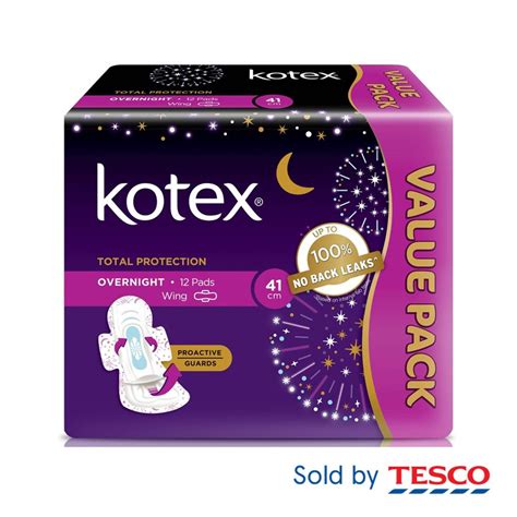 Kotex Total Protection Overnight Wing 41cm X 12 Pads Value Pack