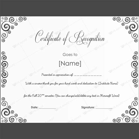 Document Templates Award Certificates Printable