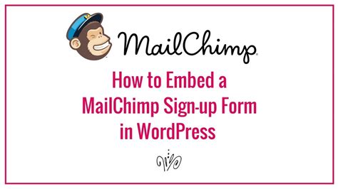 How To Embed A Mailchimp Sign Up Form In Wordpress Youtube