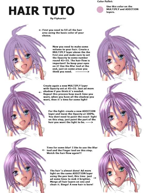 How To Draw Anime Hair Digitally How To Draw Hair By Wysoka How To