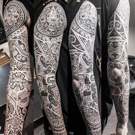 Aztec Tattoo Sleeve Designs Men