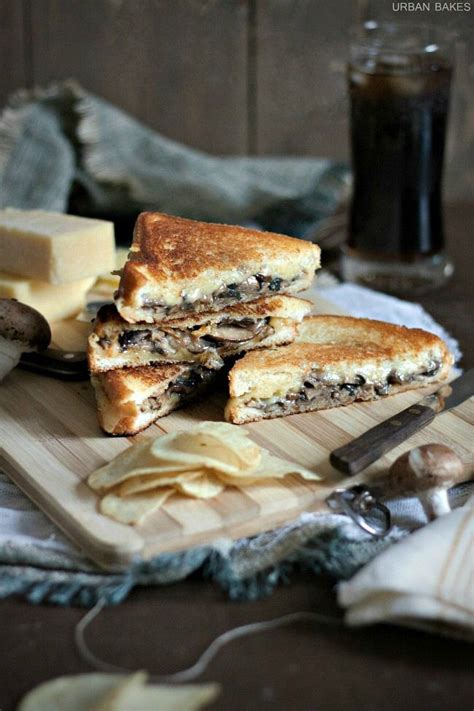 Mushroom And Onion Grilled Cheese Sandwich Urban Bakes Recipe