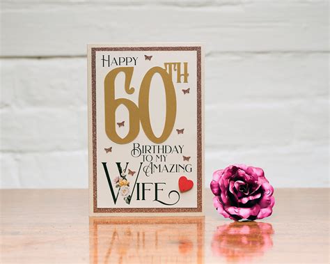 Luxurious To My Amazing Wife 60th Birthday Card Romantic With Etsy