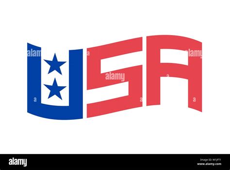 Set Symbols Usa Letters Usa Flag United States Stock Vector Image