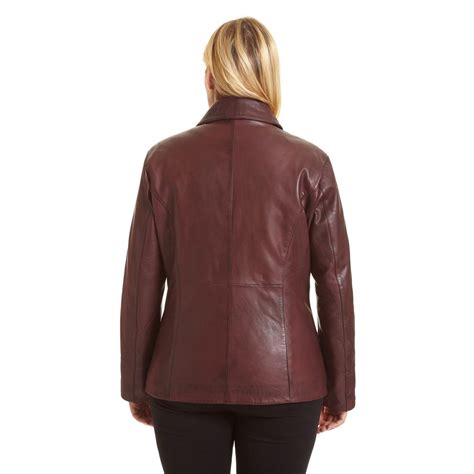 Excelled Womens Plus Lambskin Leather Scuba Jacket Leather Store World