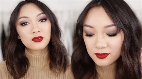 Holiday Makeup Tutorial Classic Smokey Eye And Red Lip Youtube