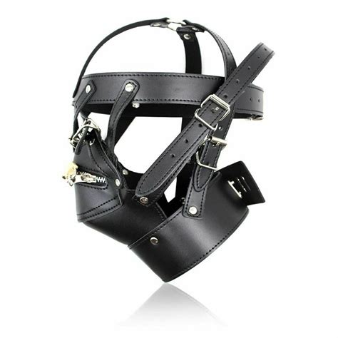 Gimp Head Harness Lockable Riding Mask Bondage Fetish Sex Toy Bdsm Bondage Sex Headgear Erotic