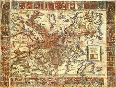 Map Of Europe Drawn By Martin Waldseemueller Dedicated To Godly Emperor