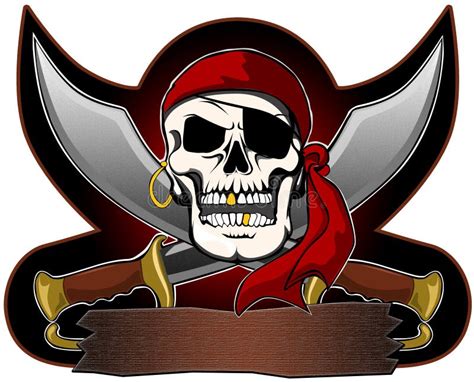 Pirate Skull With Swords Sign Stock Illustration Illustration Of
