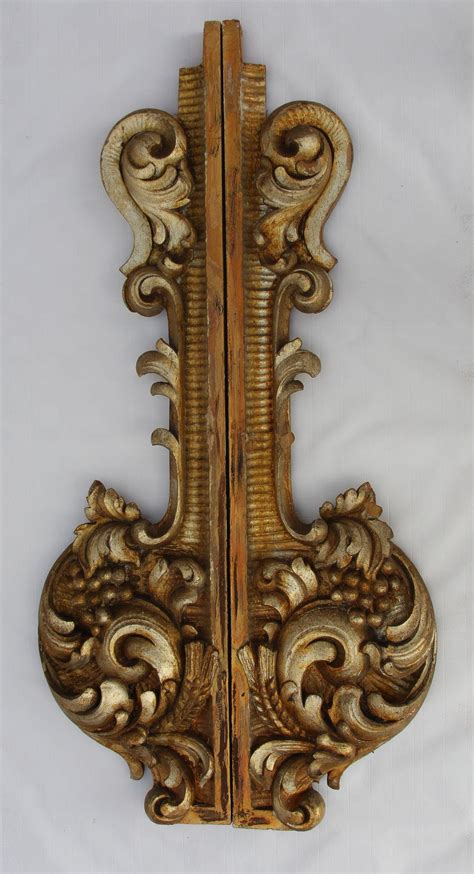19th Century Beautiful Set Of 2 Second Baroque Rococo Carved Wood From Vianova On Ruby Lane