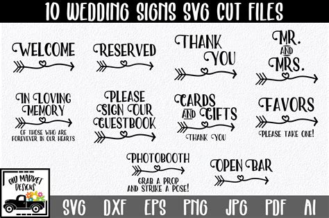 Wedding Signs Svg Cut Files