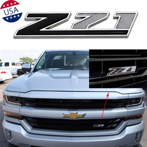 3d Black Z71 Emblem Badge Front Grill Grille For Chevy Colorado