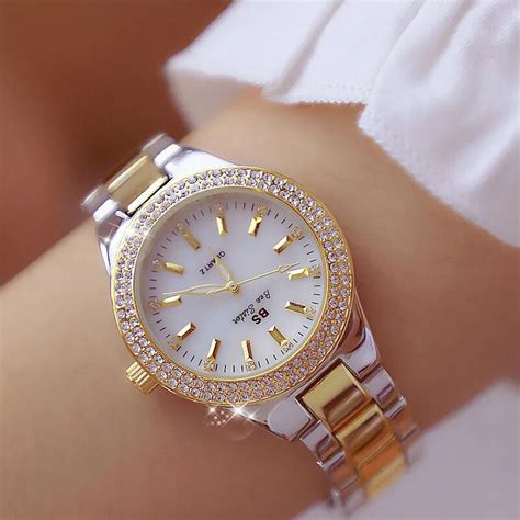 Αγορά Γυναίκες s ρολόγια 2018 luxury brand lady crystal watch women dress watch fashion rose