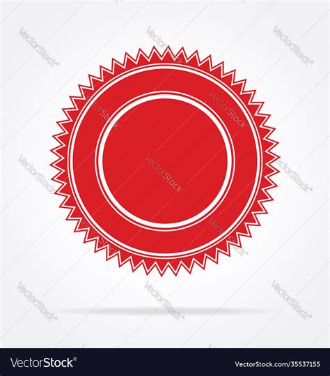 Blank Red Document Award Certificate Seal Vector Image