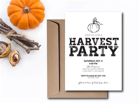 Instant Download Harvest Party Invitation Fall Party Invite Etsy