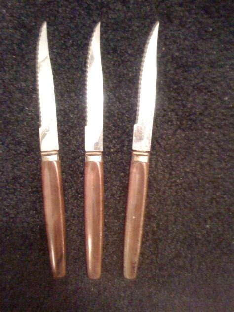 3 Vintage Regent Sheffield Stainless England Knives Knife Lot Serrated