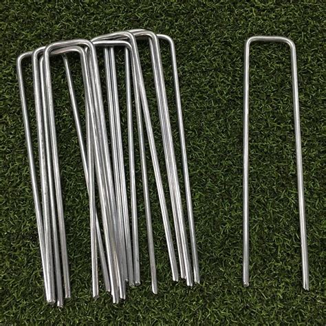 Lawn World Pack Extra Strong Square Top Artificial Grass Turf U Pins Galvanised Metal Pegs