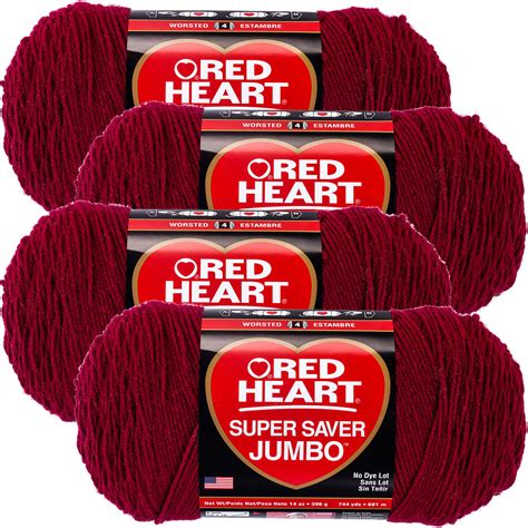 Red Heart Super Saver Yarn Burgundy Multipack Of 4