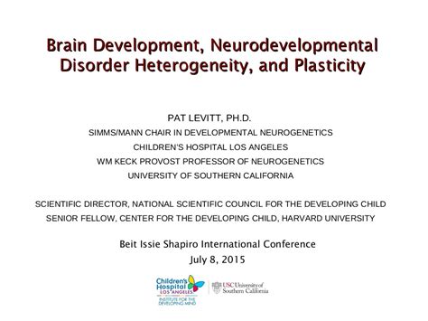 Pat Levitt Neurodevelopmental Disorder Heterogeneity Brain Developm