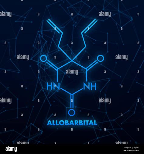 Allobarbital Chemical Formula Illustration For Medical Design