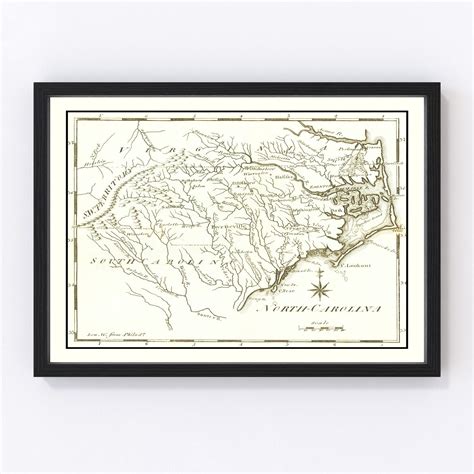 Vintage Map Of North Carolina 1795 By Teds Vintage Art