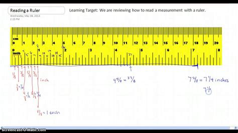How To Read Measurements On A Ruler Youtube