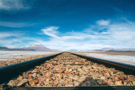 Railtracks Into The Horizon In Bolivia Image Free Stock Photo