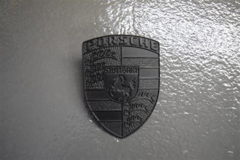 Porsche Hood Crest Emblem Black Matt Opel Fuchs Wheel Company