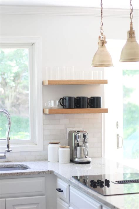 Floating wood shelves can be made using numerous techniques. Floating Shelf Brackets for Open Kitchen Shelving ...