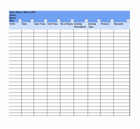 Employee Daily Productivity Tracker Excel Template