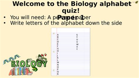 Paper 1 Biology Alphabet Quiz Revision End Of Year Teaching Resources
