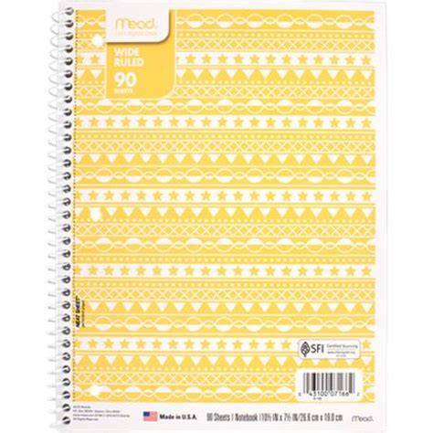 Mead Fashion Wide Ruled Notebook 1 Subject