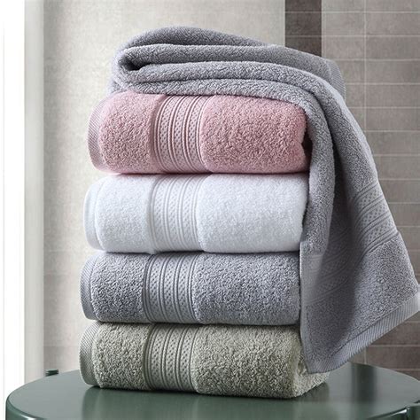 Cotton Towel Set Solid Color Large Thick Bath Towel Bathroom Hand Face