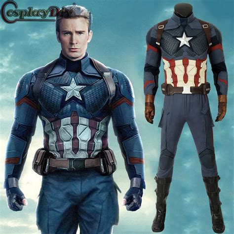 Avengers 4 Endgame Captain America Cosplay Costume Steven Rogers Suit Uniform Costumes Costumes